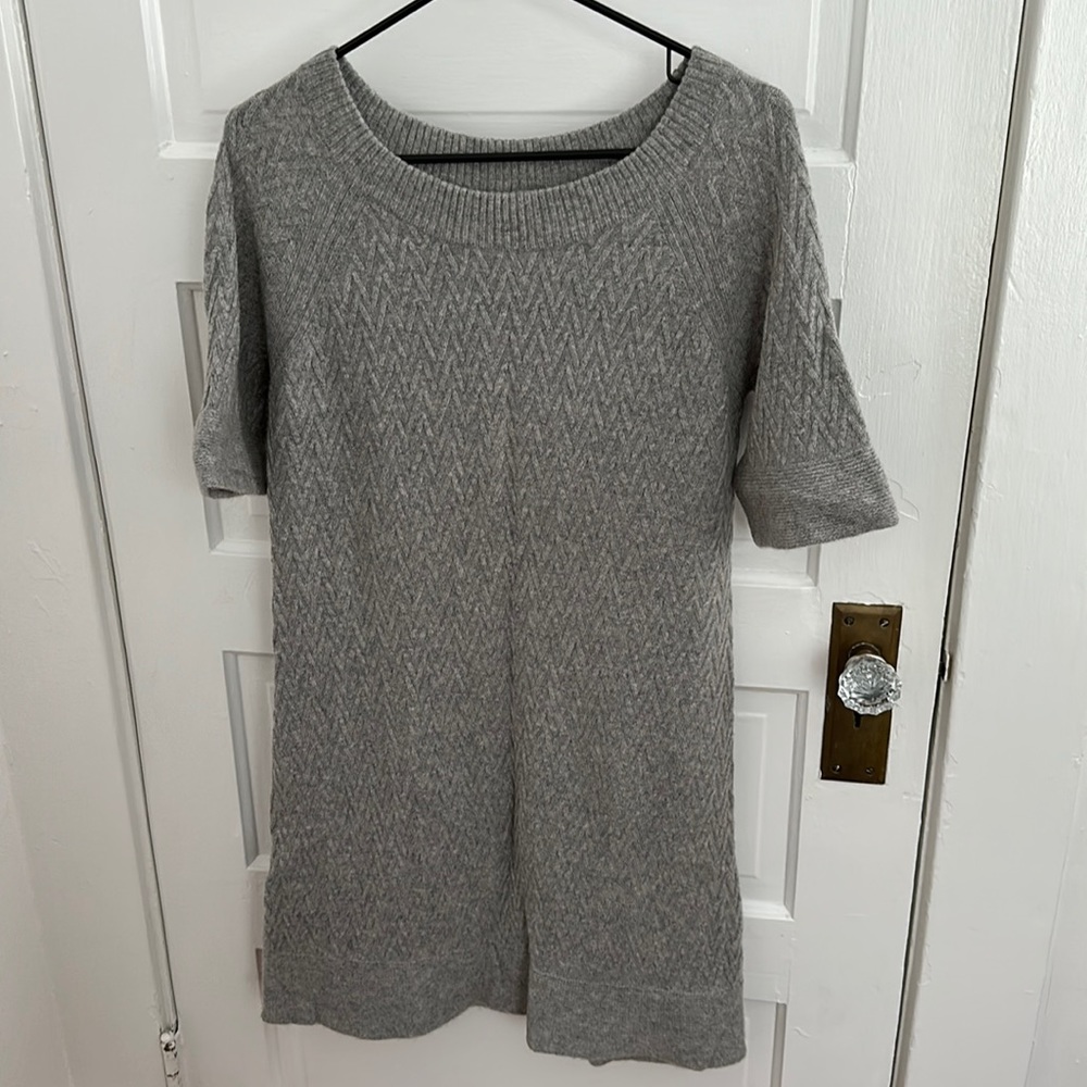 Herringbone cashmere sweater dress